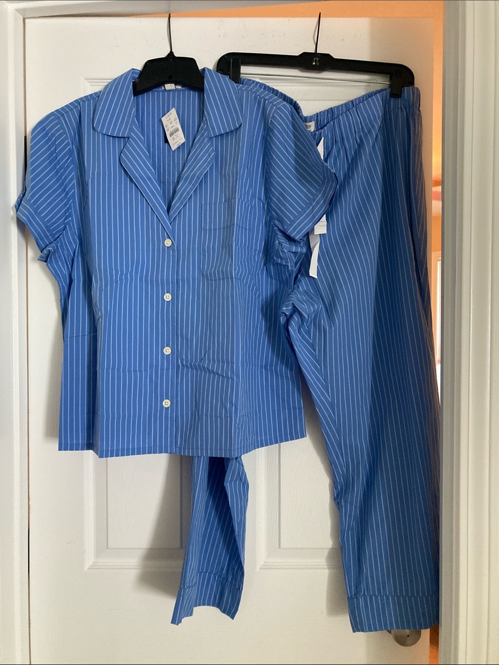 JCrew Factory short sleeve woven top and pant pajama set